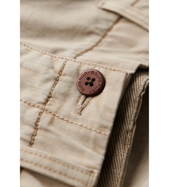 Superdry Pantaloni chino corti da ufficiale beige