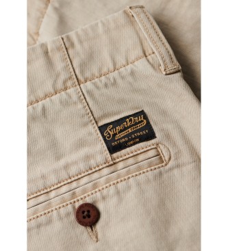 Superdry Pantaloni chino corti da ufficiale beige