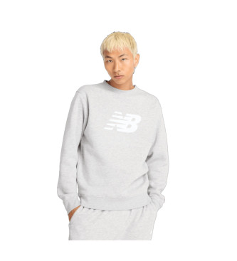 New Balance Sport Core Geborsteld Crew Sweatshirt Grijs