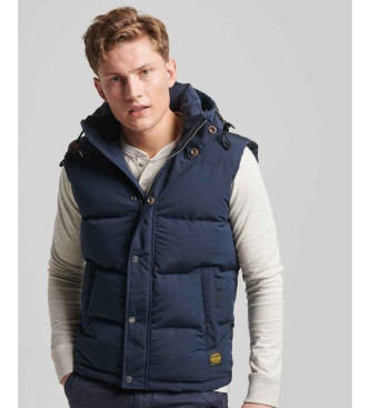 Superdry Quiltet vest med htte Everest navy