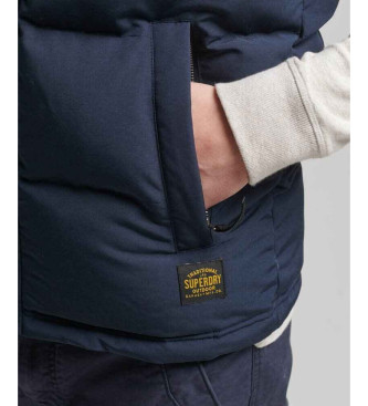 Superdry Gilet imbottito con cappuccio Everest blu scuro