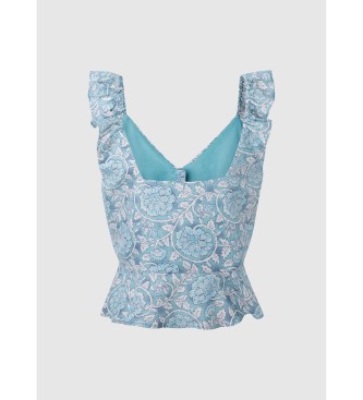 Pepe Jeans Top de linho Emilia Blue