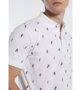 Six Valves Polo Pique Mini Print blanco 