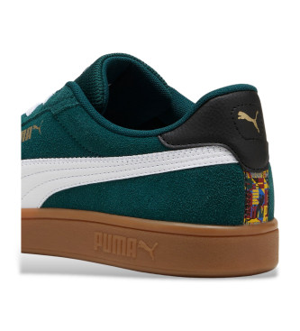 Puma Skórzane buty treningowe Puma Smash 3.0 zielone