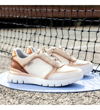 Pikolinos Asturias beige leather trainers