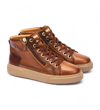 Pikolinos Riells brown leather trainers