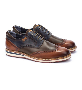 Pikolinos Avila leather shoes brown, navy