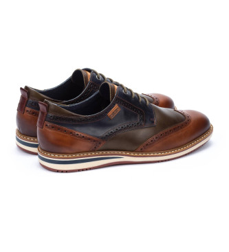 Pikolinos Avila leather shoes brown, navy