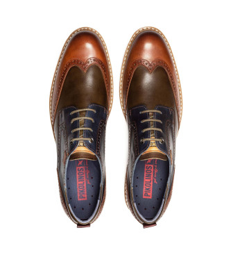 Pikolinos Avila leather shoes brown, navy