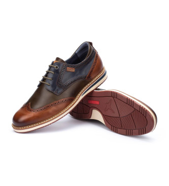 Pikolinos Avila leather shoes brown, navy