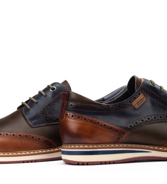 Pikolinos Avila leather shoes brown, navy