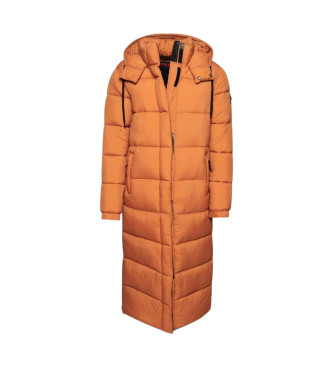 Superdry Brown Ripstop quilted long coat