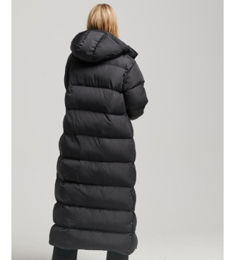 Superdry Long quilted coat with black hood