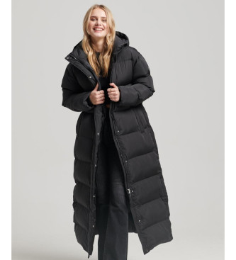 Superdry Manteau long matelass avec capuche noire