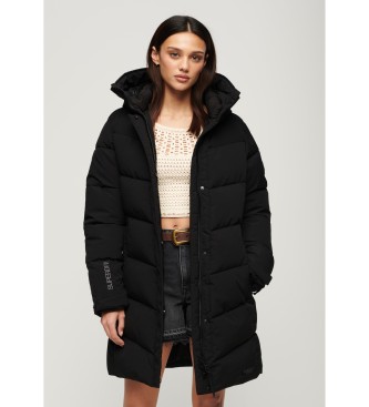 Superdry Parka acolchada City Chevron negro