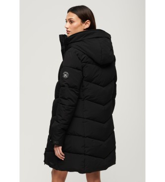 Superdry Parka acolchada City Chevron negro