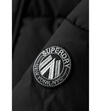 Superdry Parka imbottito con motivo Chevron nero