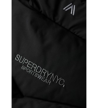 Superdry Pikowana parka City Chevron w kolorze czarnym