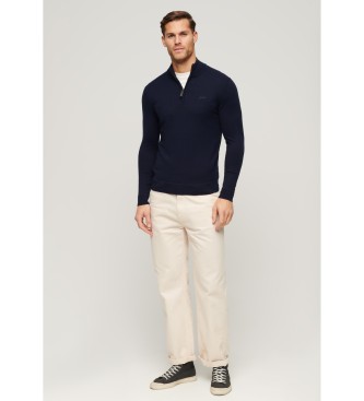 Superdry Baker neck and navy cashmere jumper