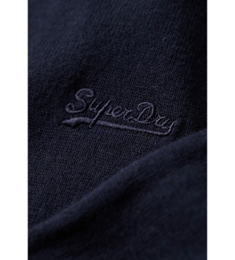 Superdry Camisola de caxemira azul-marinho com gola Baker