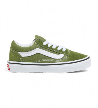 Green vans with leather laces hotsell