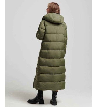 Superdry Ripstop quilted long coat green