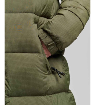 Superdry Ripstop quilted long coat green