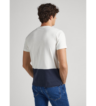 Pepe Jeans Maglietta Walter bianca e blu scuro