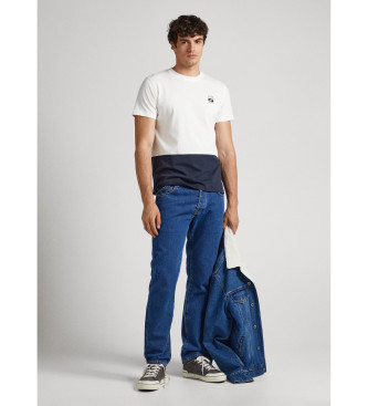 Pepe Jeans Maglietta Walter bianca e blu scuro