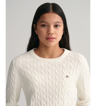 Gant Cotton eights knitted jumper Shield Teen white