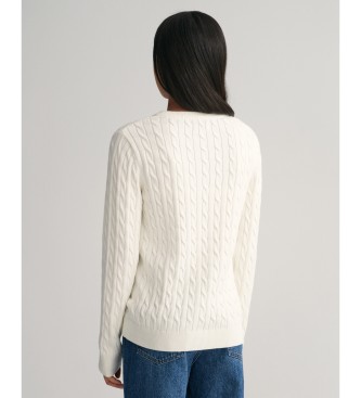 Gant Pull en coton tricot Shield Teen blanc