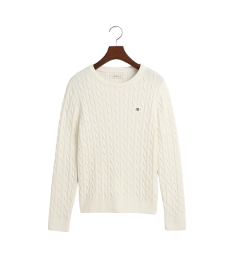 Gant Cotton eights knitted jumper Shield Teen white