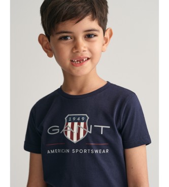 Gant T-shirt da bambino con scudo d'archivio blu scuro