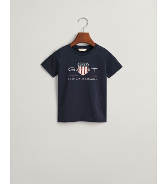 Gant T-shirt da bambino con scudo d'archivio blu scuro