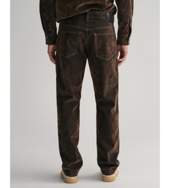 Gant Relaxed Fit velvety Flocked brown jeans