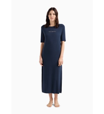 Emporio Armani Strandkleid mit marineblauen Mikro-Trgern