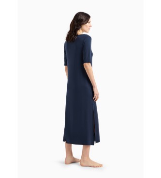 Emporio Armani Vestido de praia com micro alas azul-marinho