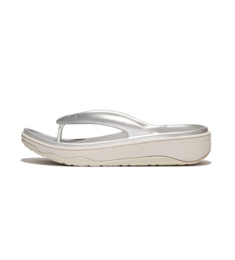 Fitflop Srebrne japonki Relief metalic recovery