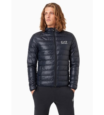 EA7 Core Identity faltbare Steppjacke mit navyfarbener Kapuze