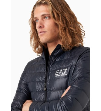 EA7 Core Identity foldable quilted jacket with navy hood