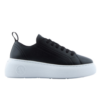 Armani Exchange Solid Leather Sneakers schwarz