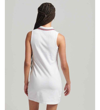 Superdry Vestido tipo polo sin mangas blanco