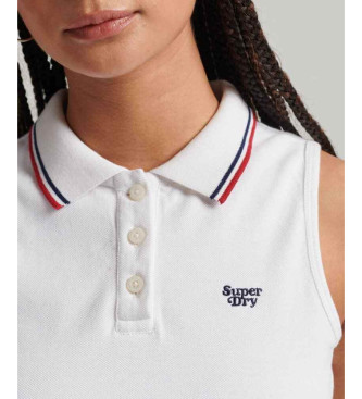 Superdry Abito polo bianco senza maniche