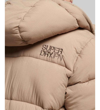 Superdry Casaco comprido acolchoado Ripstop bege