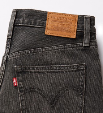 Levi's Ribcage Jeans met wijde pijpen zwart