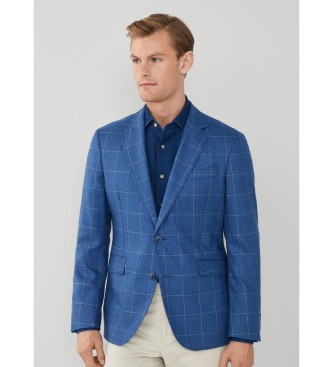 Hackett London Blazer Zijde Wl Wpane blauw