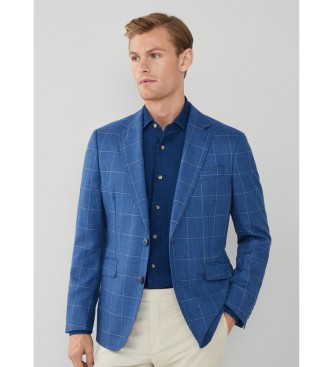 Hackett London Blazer Zijde Wl Wpane blauw