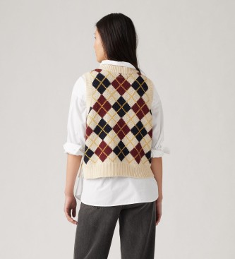 Levi's Collegiate Argyle Vest  beige