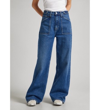 Pepe Jeans Wide Leg Uhw Utility Jeans blauw