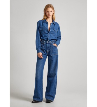 Pepe Jeans Wide Leg Uhw Utility Jeans blauw